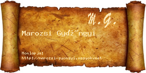 Marozsi Gyöngyi névjegykártya